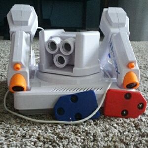 White and Blue Robotic Toy